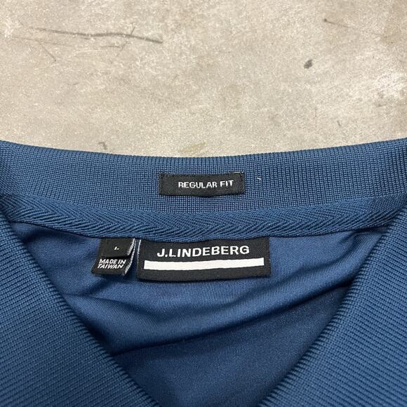 J.Lindeberg Men’s Regular Fit Polo Shirt Short Sleeve Blue Golf Size Large L - Picture 3 of 7